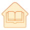 Home library flat icon. Home book orange icons in trendy flat style. House and book gradient style design, designed for