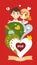 Home life family characters romantic and warm lovers young men and girls cartoon illustration