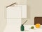 Home life items stationery art background advertising illustration