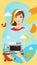 Home life leisure life colorful illustrations