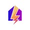 Home Lightning Logo Design Vector Icon Graphic