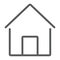 Home line icon, house and building, button sign,