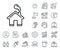 Home line icon. House sign. Salaryman, gender equality and alert bell. Vector