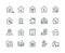 Home line icons. Browser interface button, home page pictogram, houses and city building constructions. Vector real