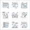 home line icons. linear set. quality vector line set such as employee, online chat, database, checklist, employee, working at home