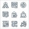 Home line icons. linear set. quality vector line set such as food delivery, covid, home office, responsibility, management, time