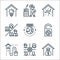 Home line icons. linear set. quality vector line set such as income, teamwork, working at home, do not disturb, internet,