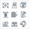 Home line icons. linear set. quality vector line set such as memory card, video conference, wifi, audio, calendar, i stay at home
