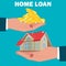 Home loan, mortgage, flat design, vector illustration