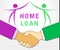 Home Loan Process Icon Depicts Mortgage Stages For Borrowing Money - 3d Illustration
