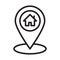 Home location, address, house, pin fully editable vector icon