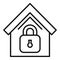 Home lock access icon outline vector. Secure stop theft