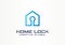 Home lock creative symbol concept. Security access control, account login, building safety abstract business logo. House