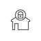 Home locked line icon