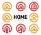 Home logos outline style vector collection. Real estate business icons set. House isolated icon. Apartment creative