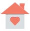 Home Love Color Vector icon which can be easily modified or edit