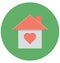 Home Love Color Vector icon which can be easily modified or edit