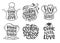 Home made bakery, culinary logotype icons set