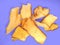 Home made cassava chips Keripik singkong with a blue background