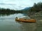 Home made cedar stripper canoe, Columbia River, British Columbia, Canada