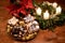 Home made Chrismas cookies and decoraded table with Advent candles