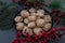 Home made coconut macaron cookies for christmas