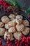 Home made coconut macaron cookies for christmas