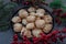 Home made coconut macaron cookies for christmas