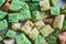 Home made green croutons