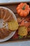 Home made pumpkin sponge cake on a table