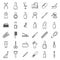 Home manicurist icons set, outline style
