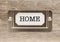 Home Metal File Cabinet Label Frame on Wood