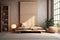Home minimal interior design living room with Asia antique culture Chinese or Japan style, decorate with clean home furniture, and