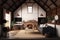 Home mockup cozy barn interior background , created with Generative AI technology