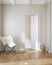 Home mockup, minimalist decorated interior background