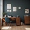 Home mockup vintage home office interior background