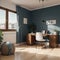 Home mockup vintage home office interior background