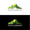 Home mountain with sunrise logo, Real estate logo