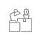 Home moving line outline icon