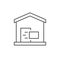 Home moving line outline icon