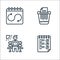 Home office line icons. linear set. quality vector line set such as to do list, work place, paper shder