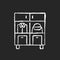 Home organization chalk white icon on dark background