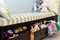 Home organization storage drawers under window bench kids toy cleaning