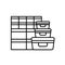 Home organization vector icon outline black EPS 10. Smart storage illustration.. Maximizing space... Restoring order.... Isolated
