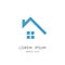 Home outline logo - house roof with chimney and window