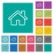 Home outline square flat multi colored icons