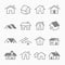 Home outline stroke symbol icons