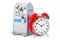 Home Oxygen Concentrator with alarm clock. 3D rendering