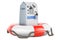 Home Oxygen Concentrator with lifebuoy, 3D rendering