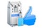 Home Oxygen Concentrator with like icon, 3D rendering